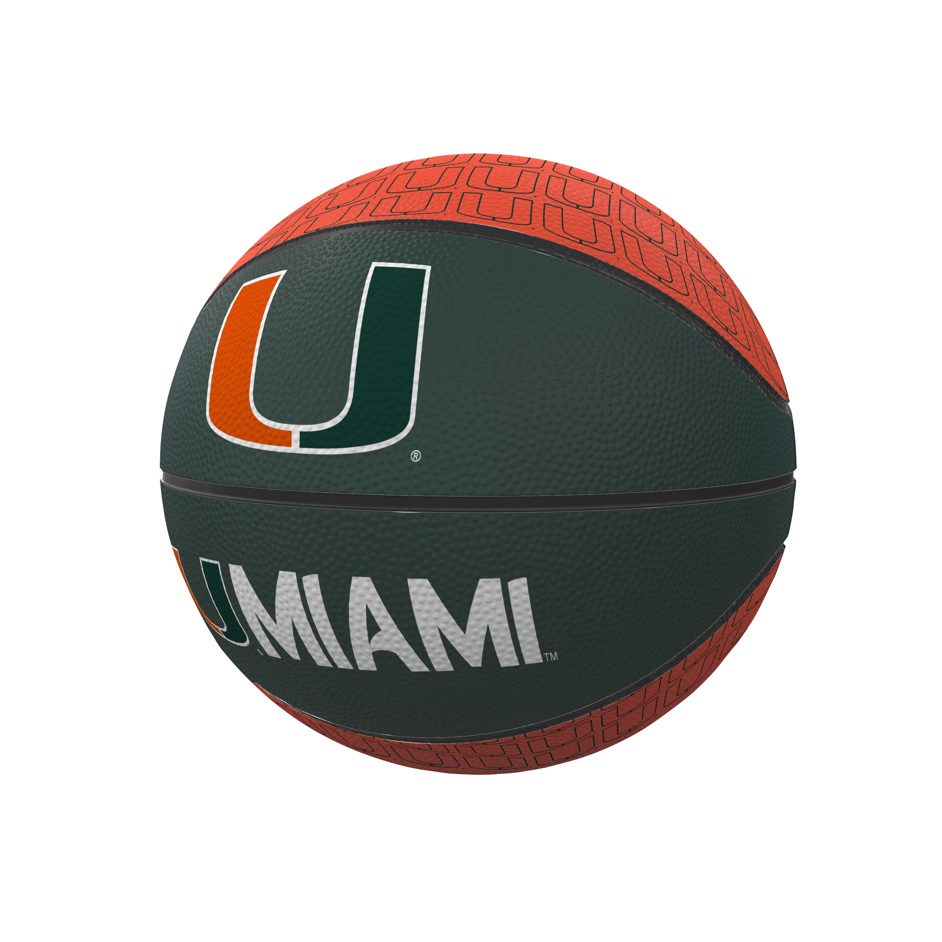 Miami Repeating Logo Mini-Size Rubber Basketball