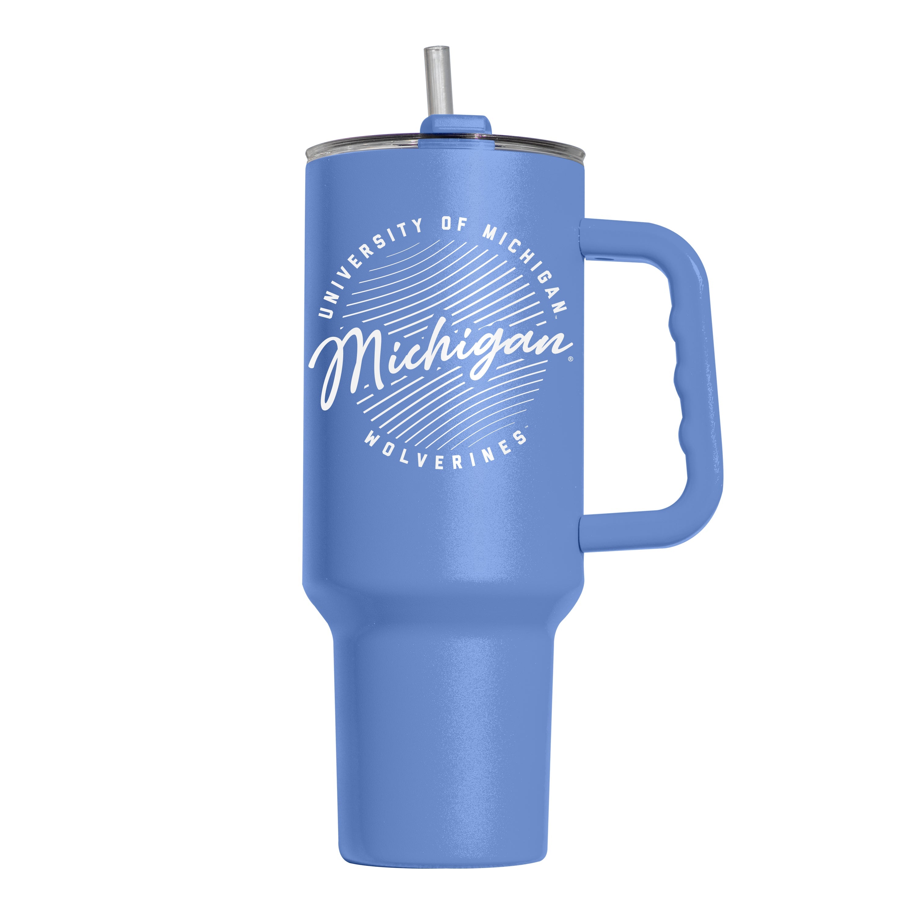 Michigan 40oz Retro Script Arctic Powder Coat Tumbler