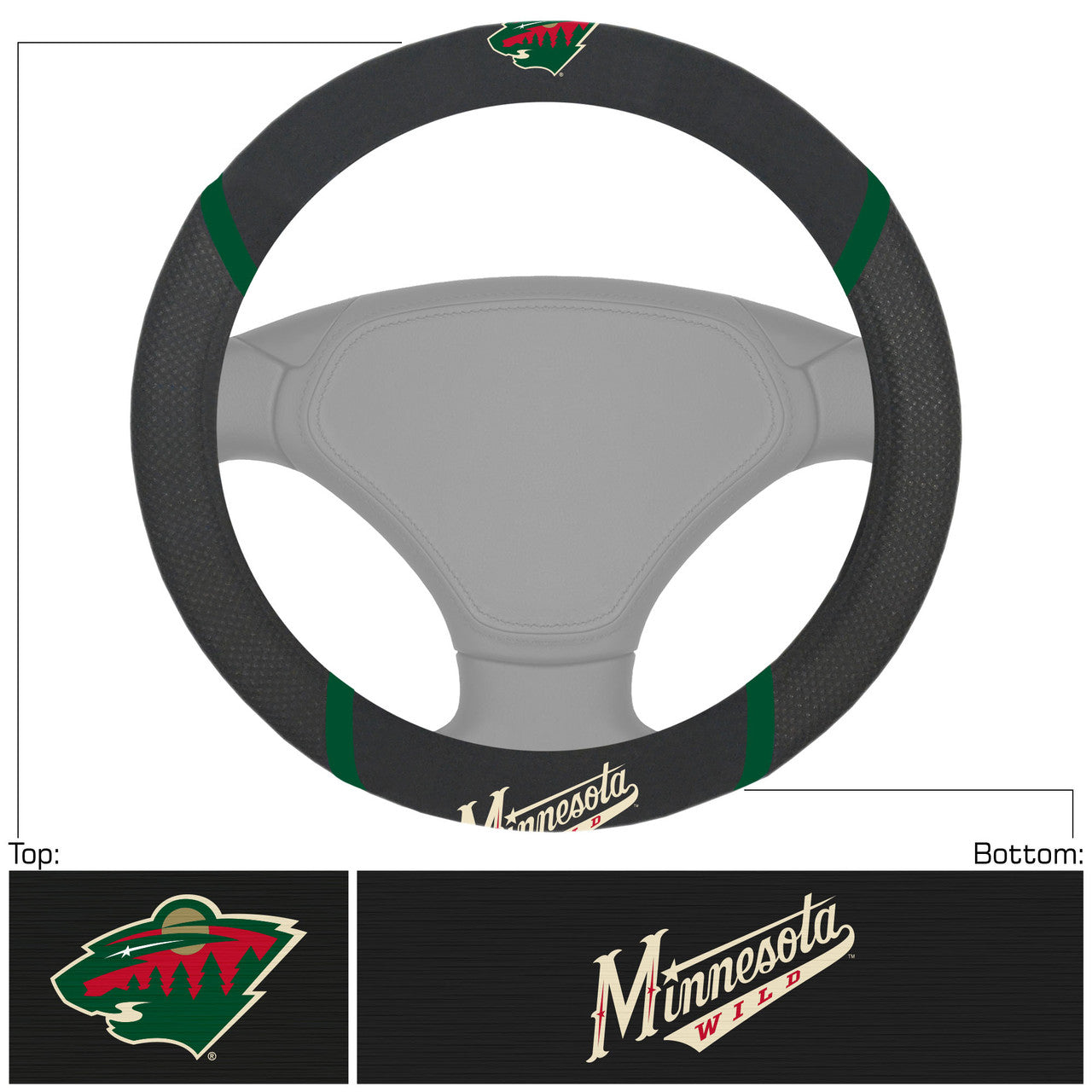 Minnesota Wild Steering Wheel Cover Mesh/Stitched - Sports Collectibles, Sports Memorabilia, Sports Fan Shop, Sports Gifts