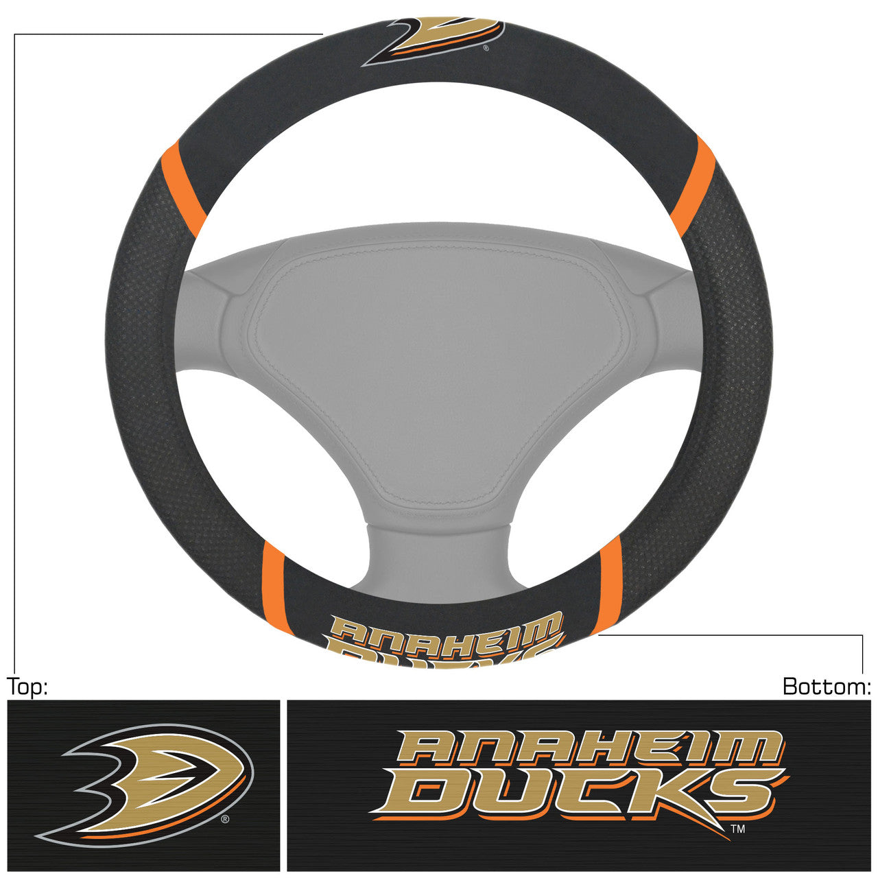 Anaheim Ducks Steering Wheel Cover Mesh/Stitched - Sports Collectibles, Sports Memorabilia, Sports Fan Shop, Sports Gifts