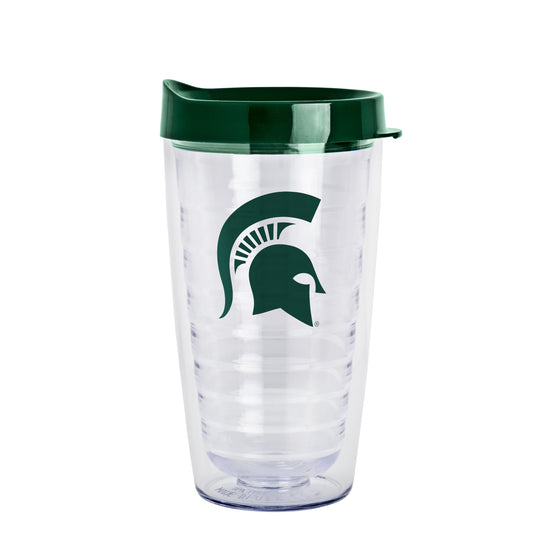 Michigan State 16oz Flipside Dbl Wall Clear Tumbler