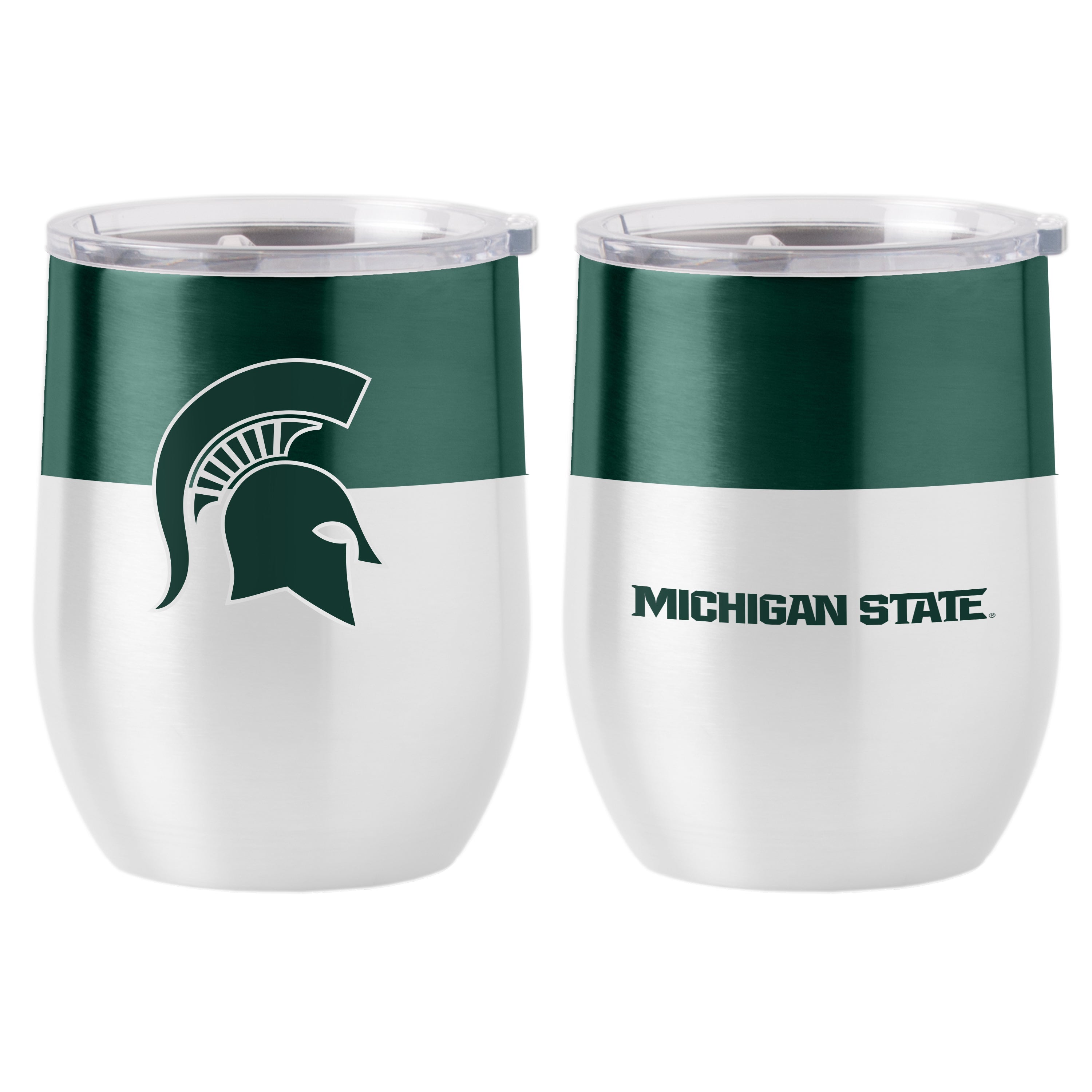 Michigan State Color Block 16 oz Stainless Curved Beverage