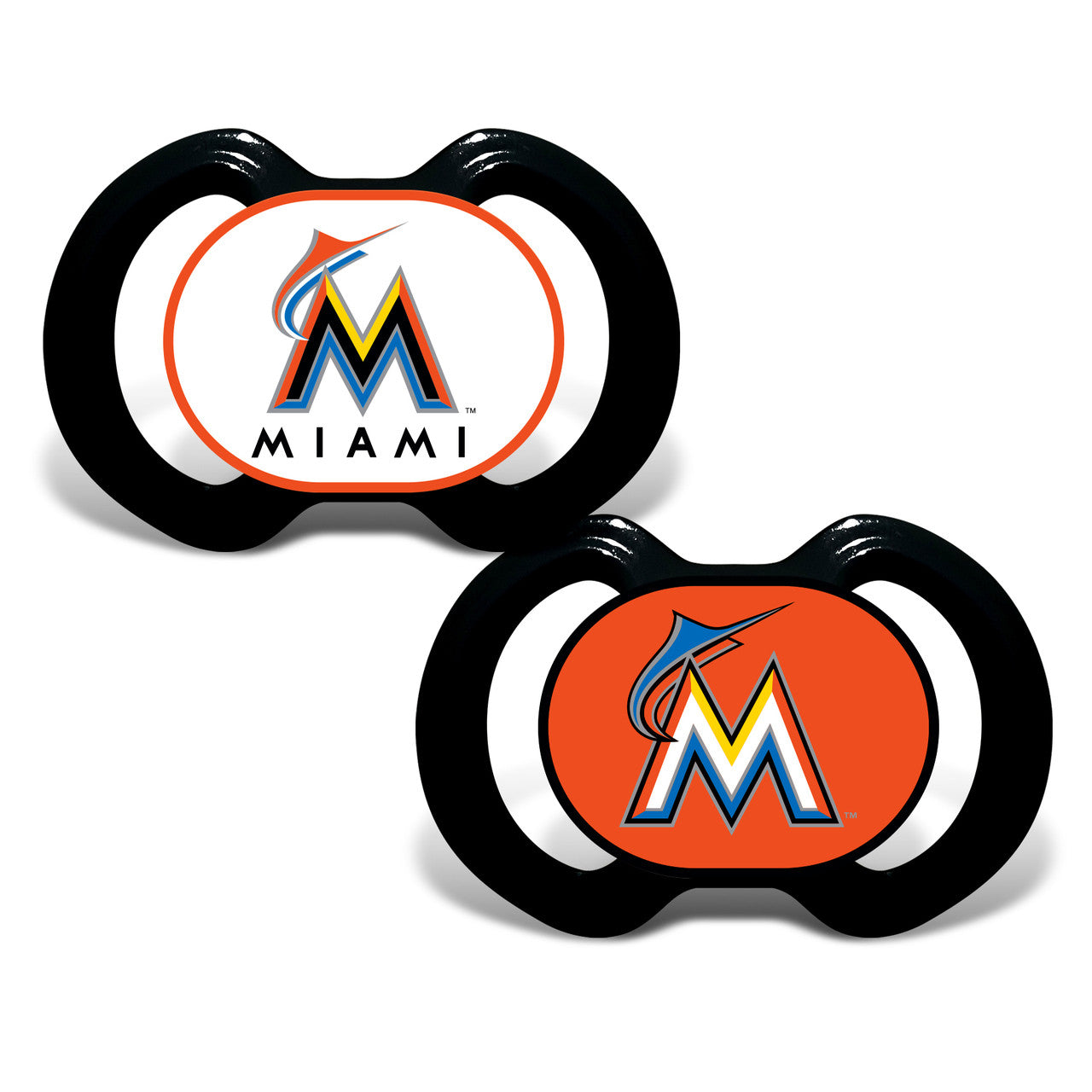 Miami Marlins Pacifier 2 Pack - Special Order - Sports Collectibles, Sports Memorabilia, Sports Fan Shop, Sports Gifts