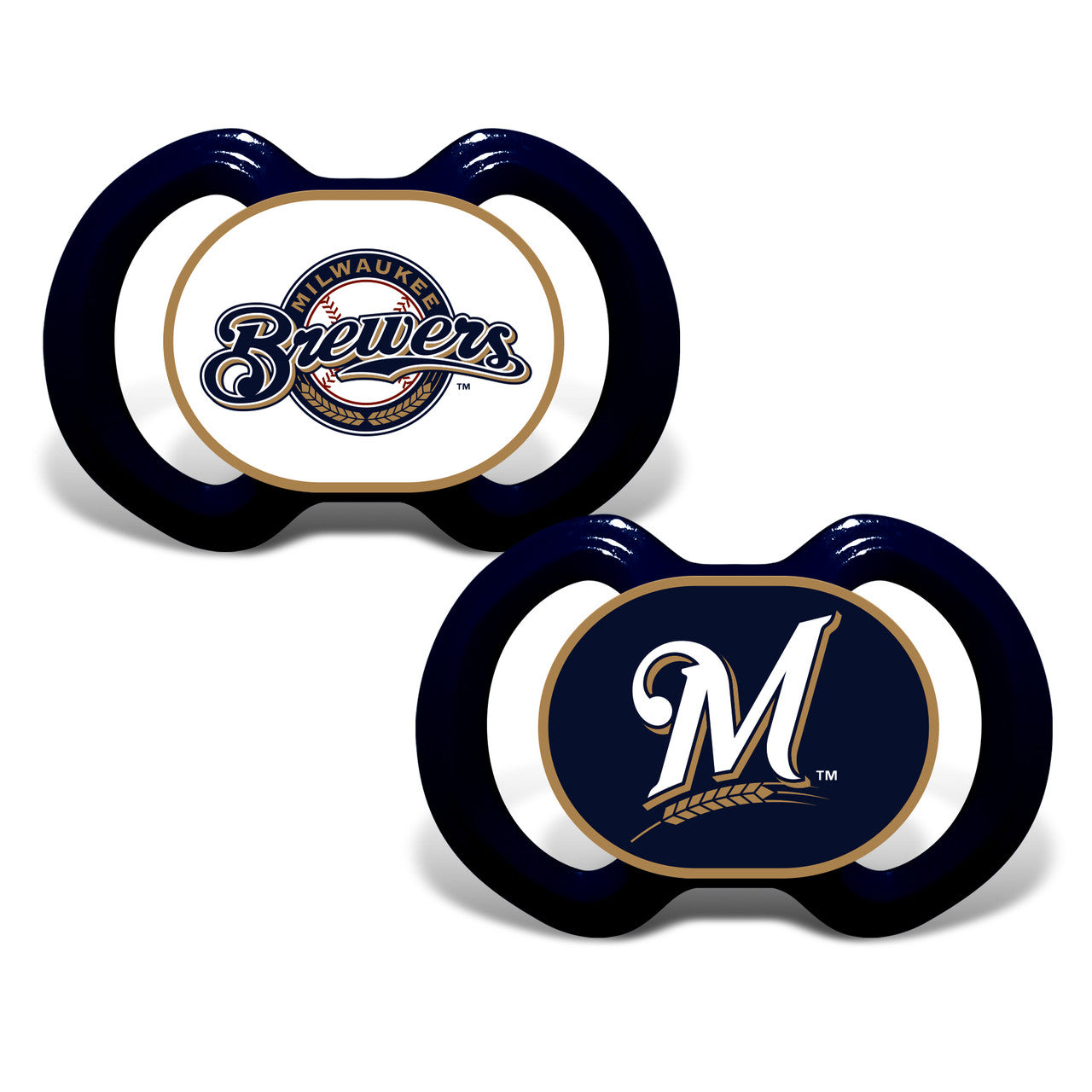 Milwaukee Brewers Pacifier 2 Pack - Special Order - Sports Collectibles, Sports Memorabilia, Sports Fan Shop, Sports Gifts