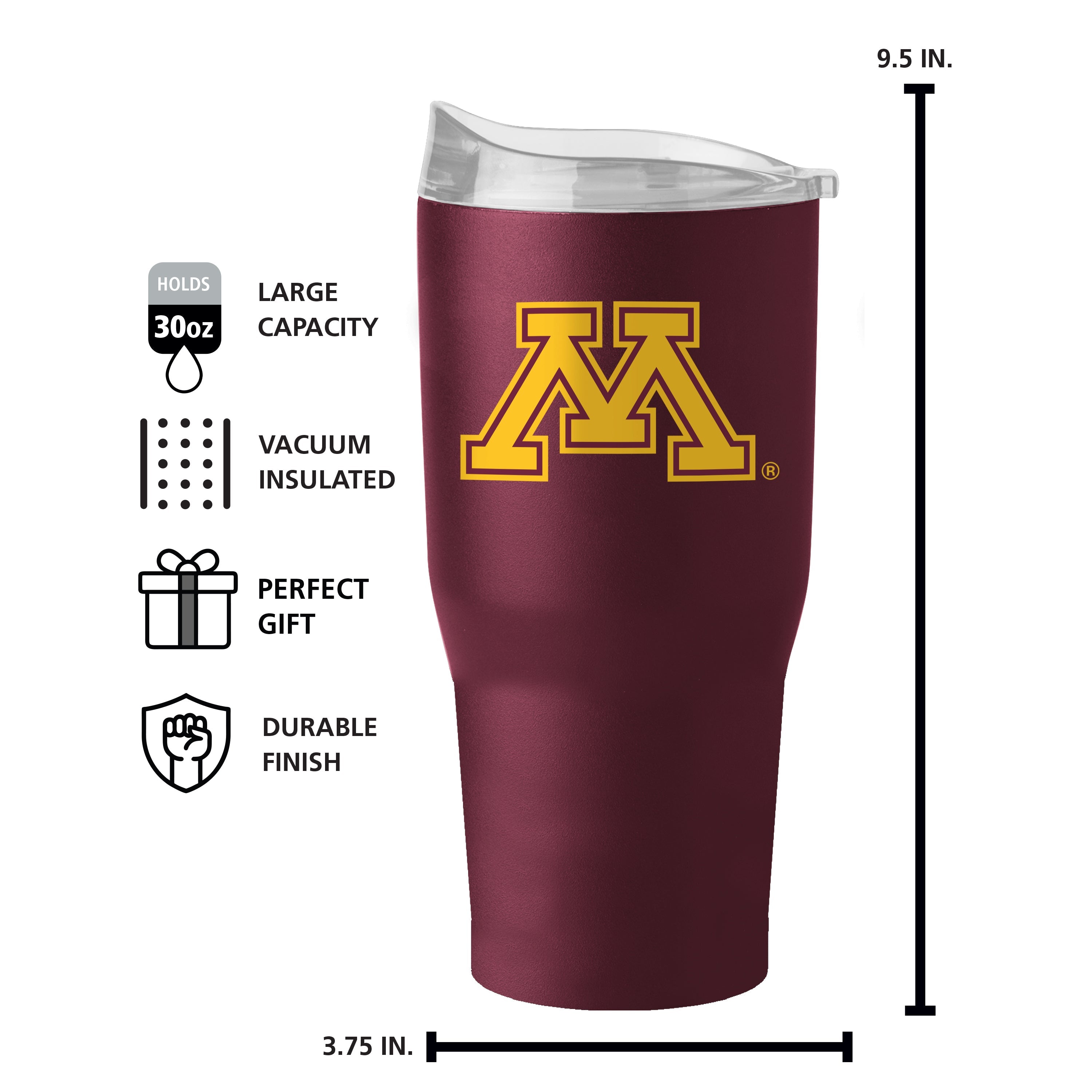 Minnesota 30oz Flipside Powder Coat Tumbler