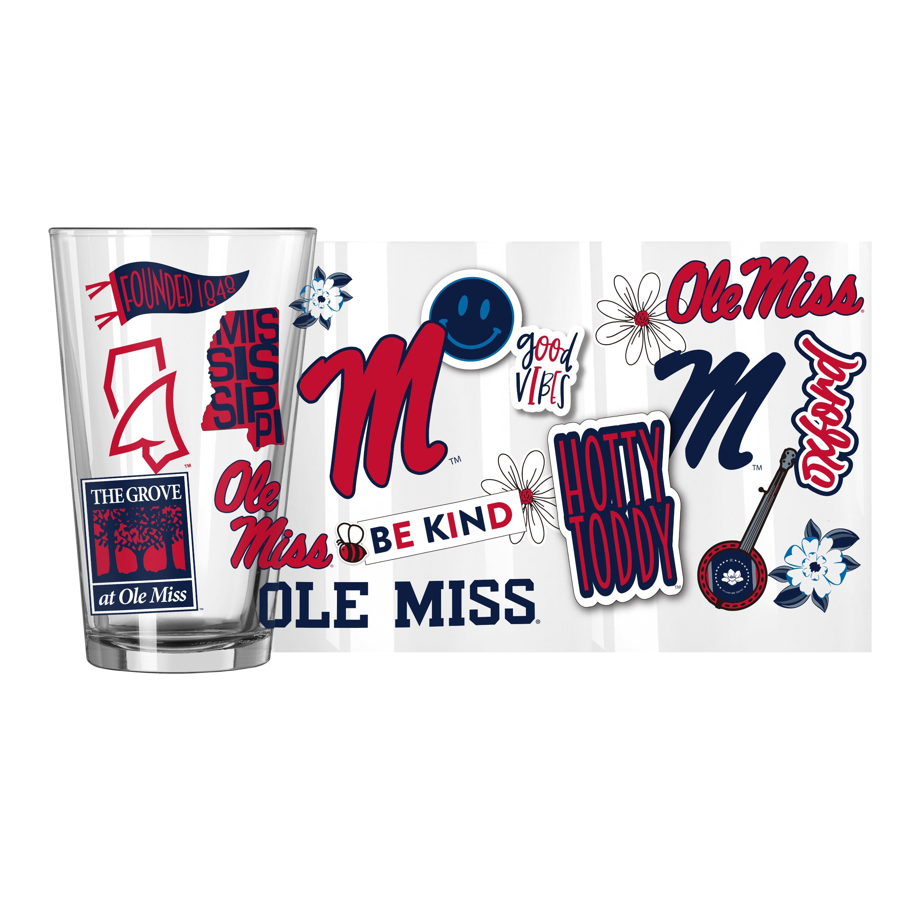 Ole Miss 16oz Native Pint Glass