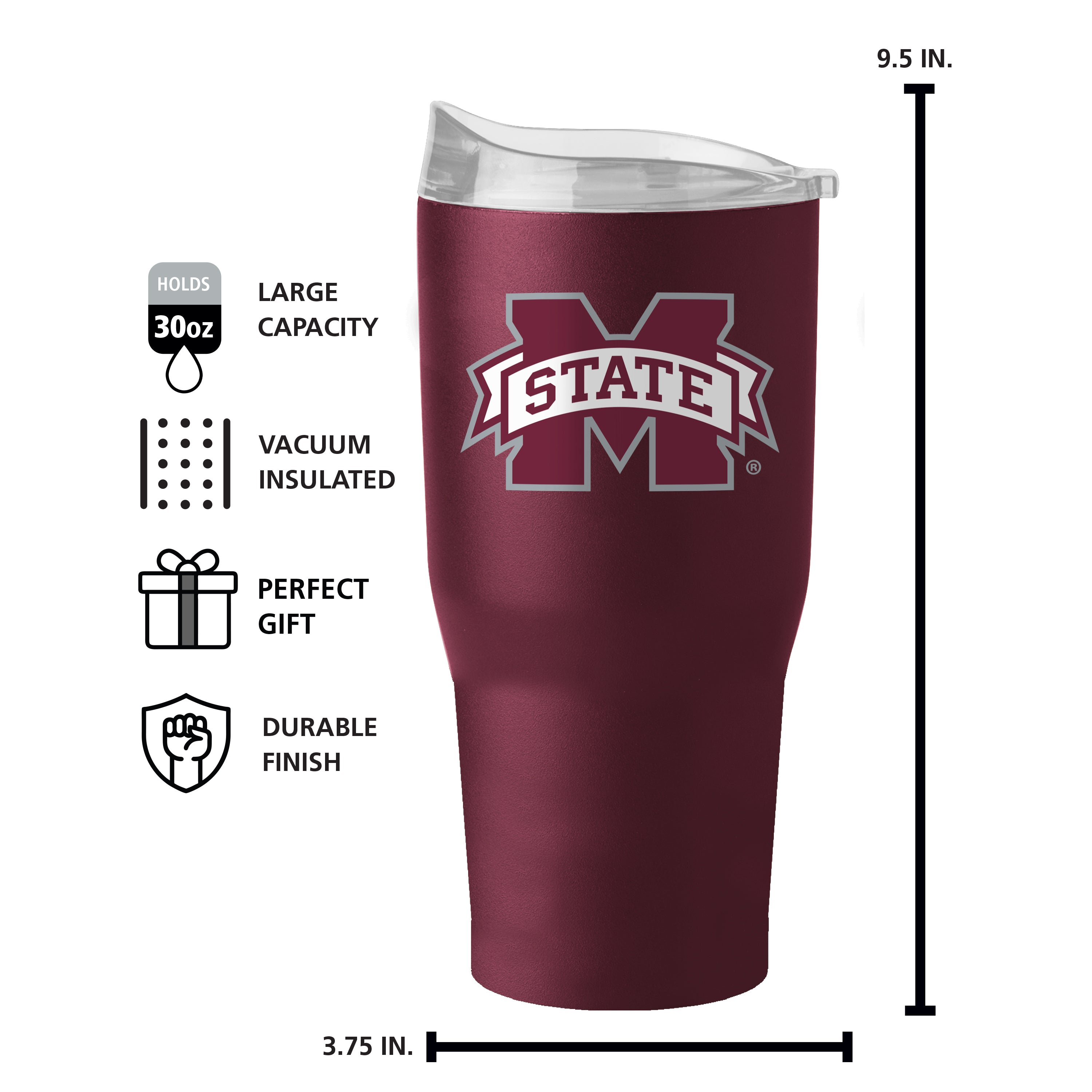 Mississippi State 30oz Flipside Powder Coat Tumbler