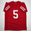 Autographed/Signed Trey Lance San Francisco Red Football Jersey Beckett BAS COA