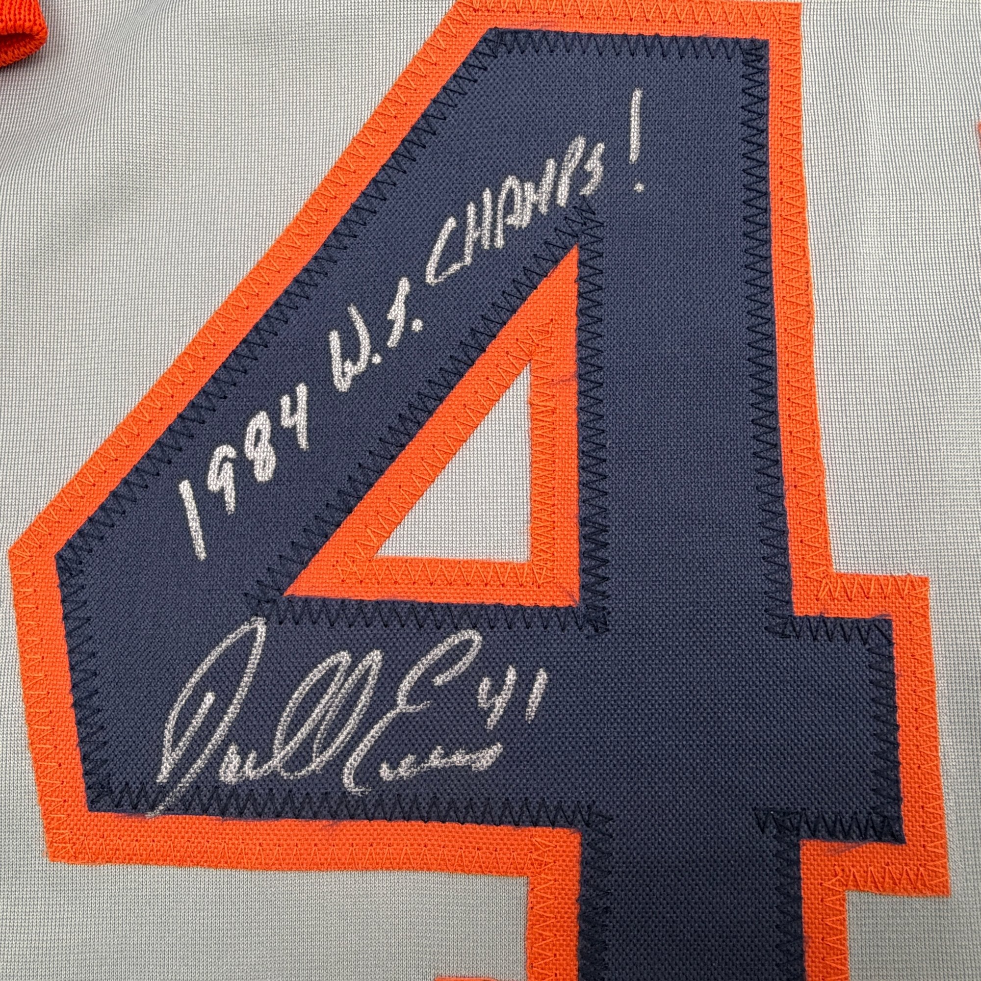 Autographed/Signed Darrell Evans 1984 WS Champs Detroit Grey Baseball Jersey JSA COA