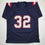 Autographed/Signed TreVeyon Henderson New England Blue Football Jersey Beckett BAS COA