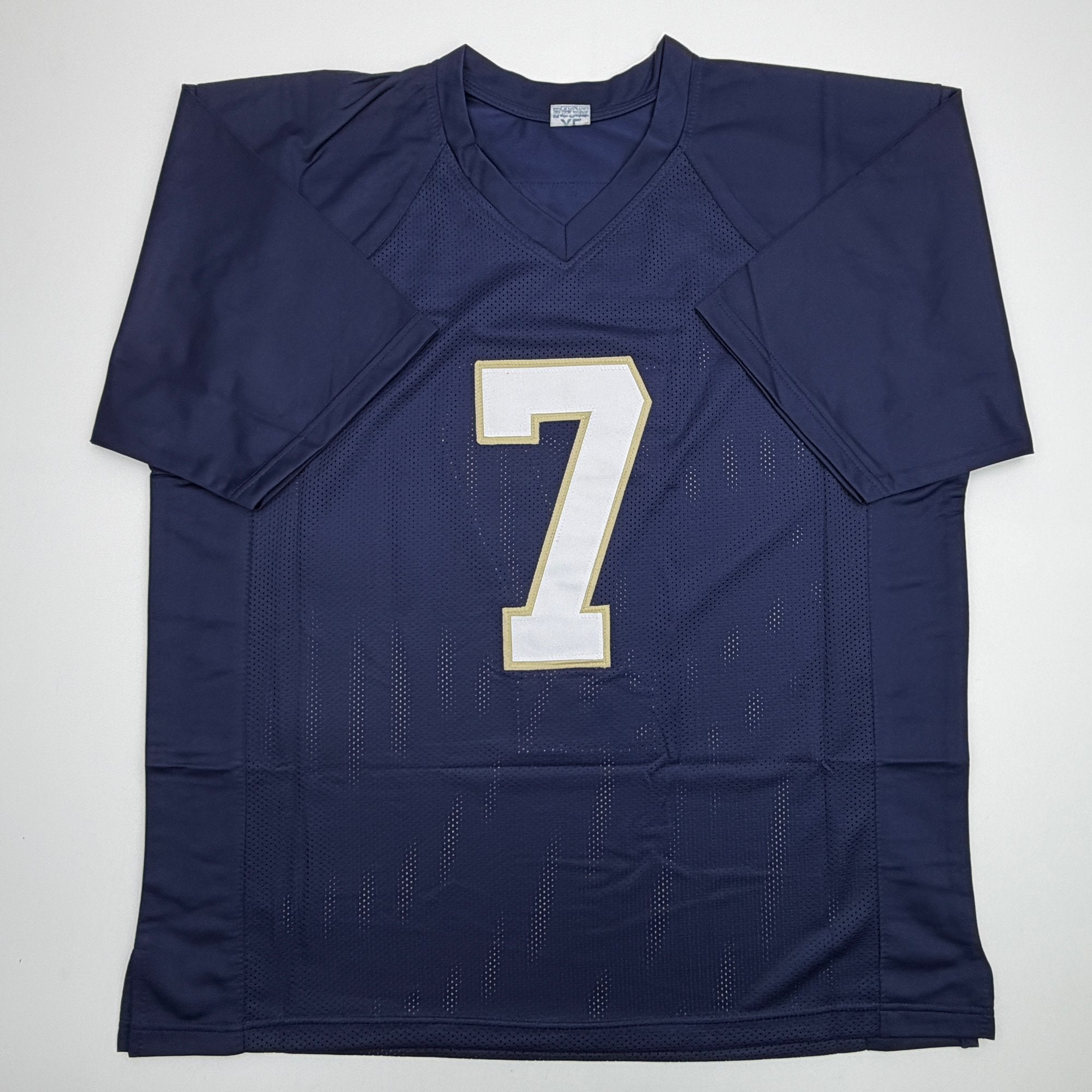 Autographed/Signed John Huarte HT 64 Notre Dame Blue College Football Jersey JSA COA