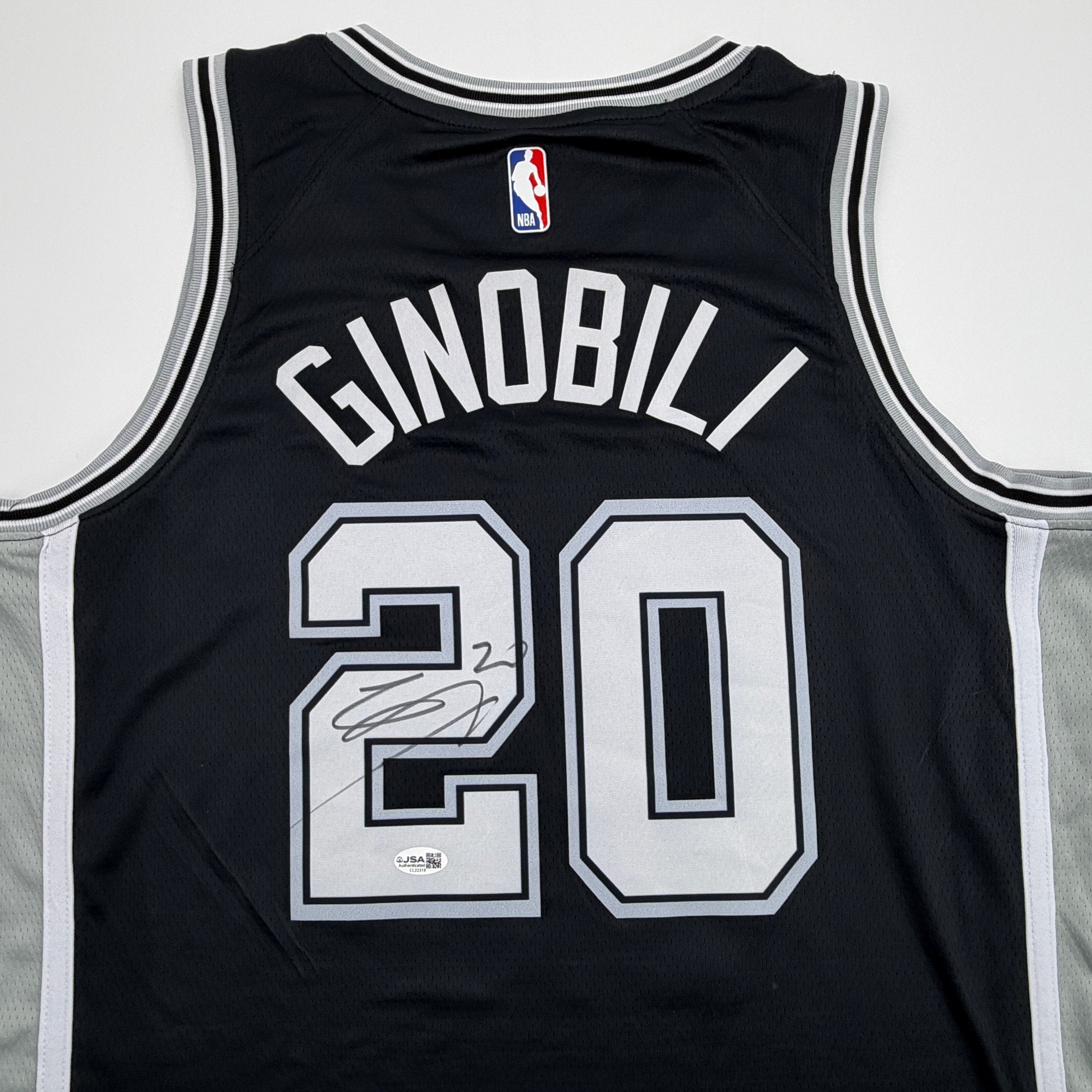 Autographed/Signed Manu Ginobili San Antonio Spurs Black Authentic Basketball Jersey JSA COA