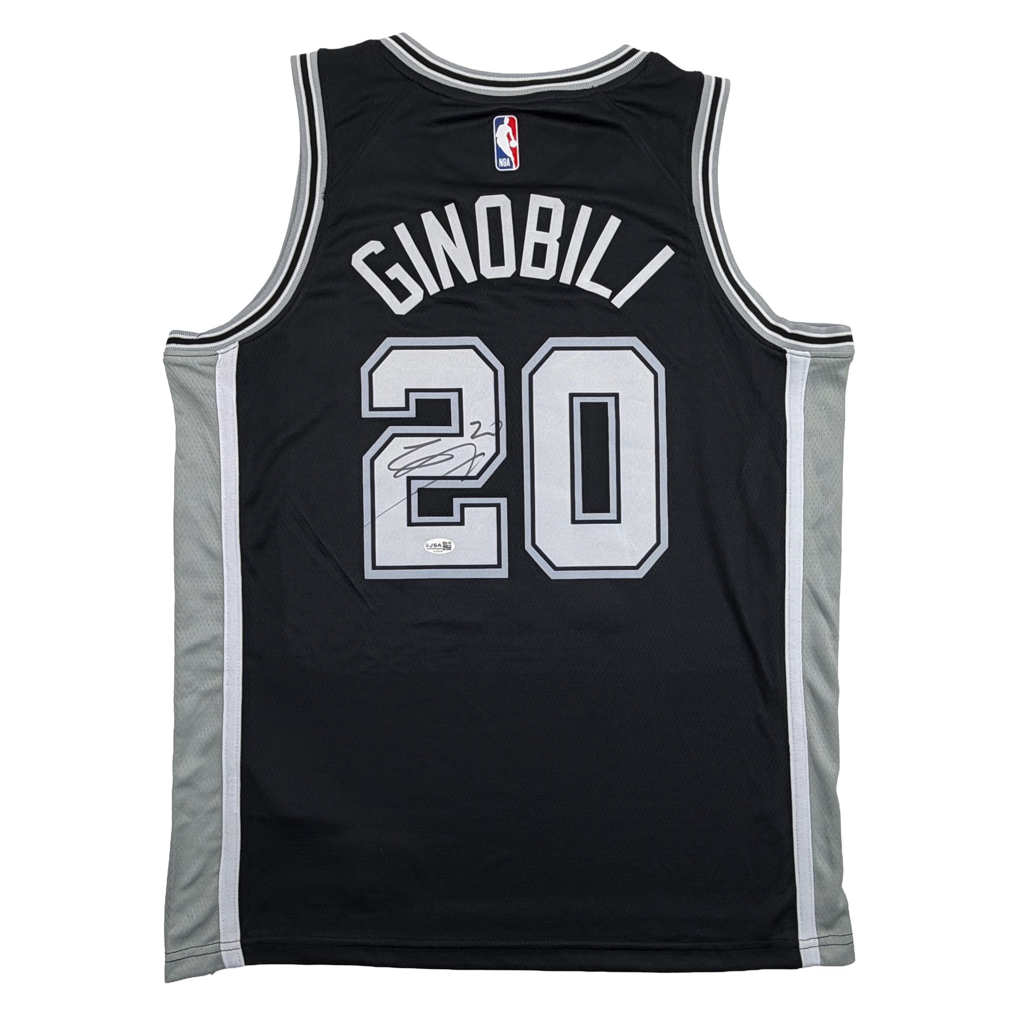 Autographed/Signed Manu Ginobili San Antonio Spurs Black Authentic Basketball Jersey JSA COA