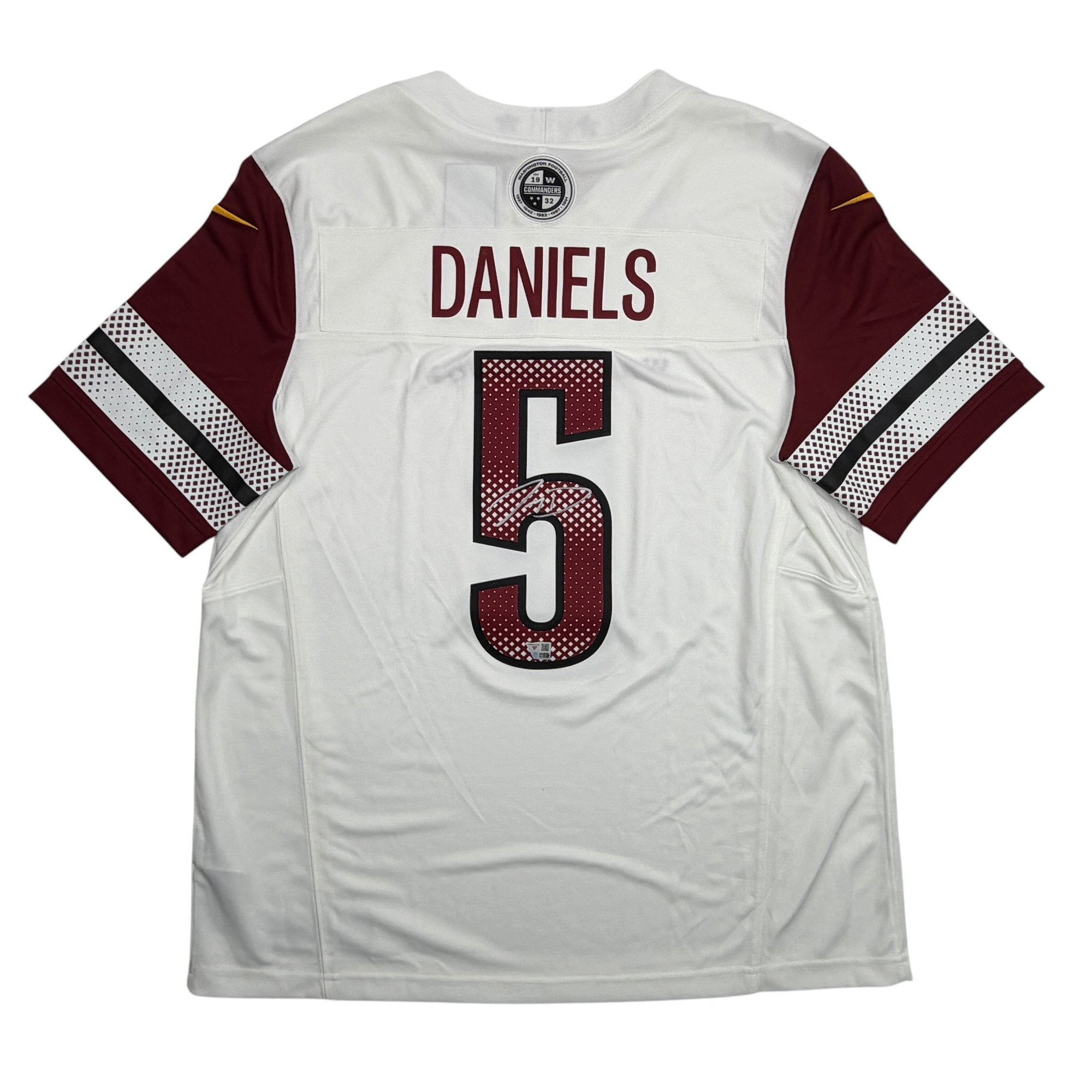 Autographed/Signed Jayden Daniels Washington Commanders White Authentic Football Jersey Fanatics COA