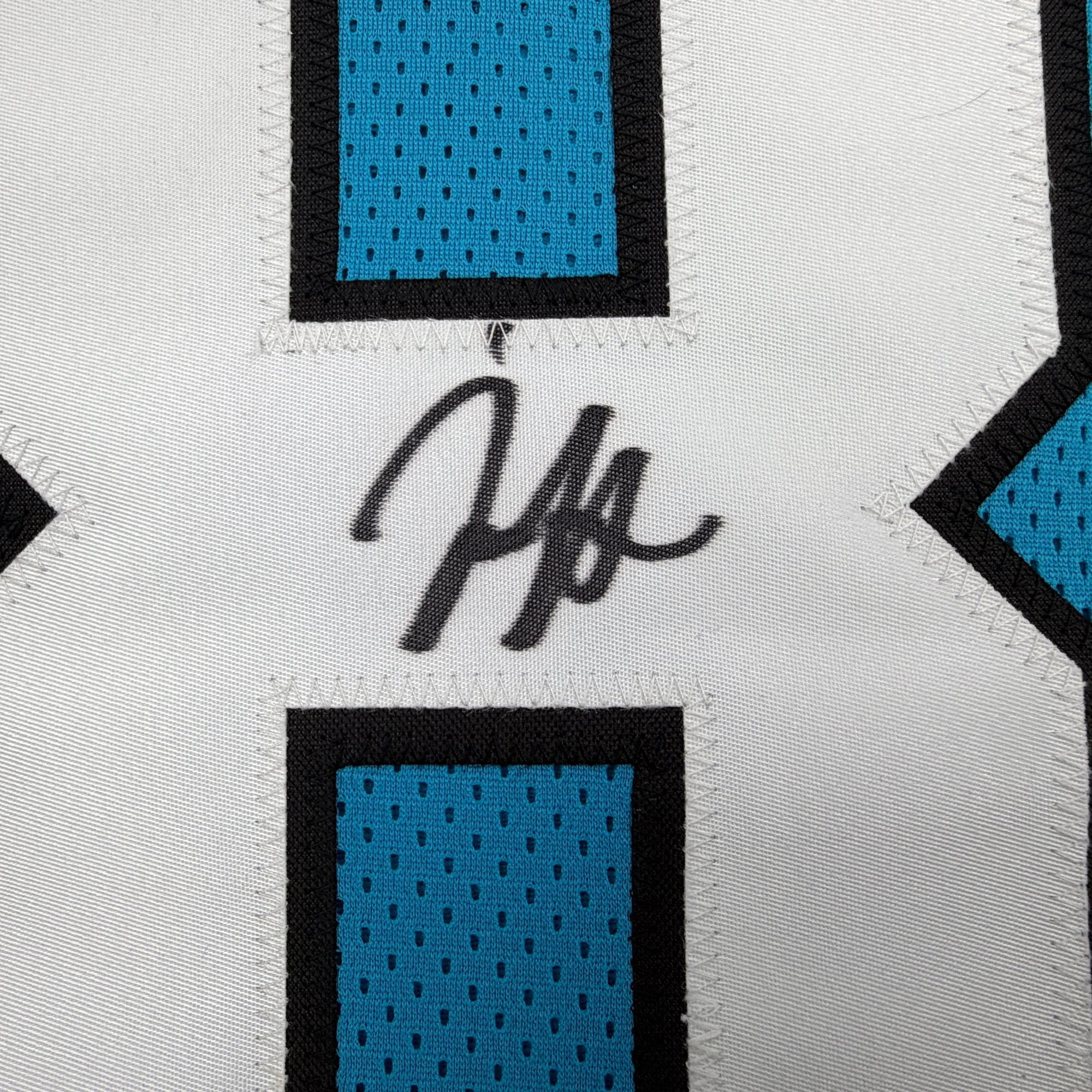 Autographed/Signed Jaycee Horn Carolina Blue Football Jersey Beckett BAS COA