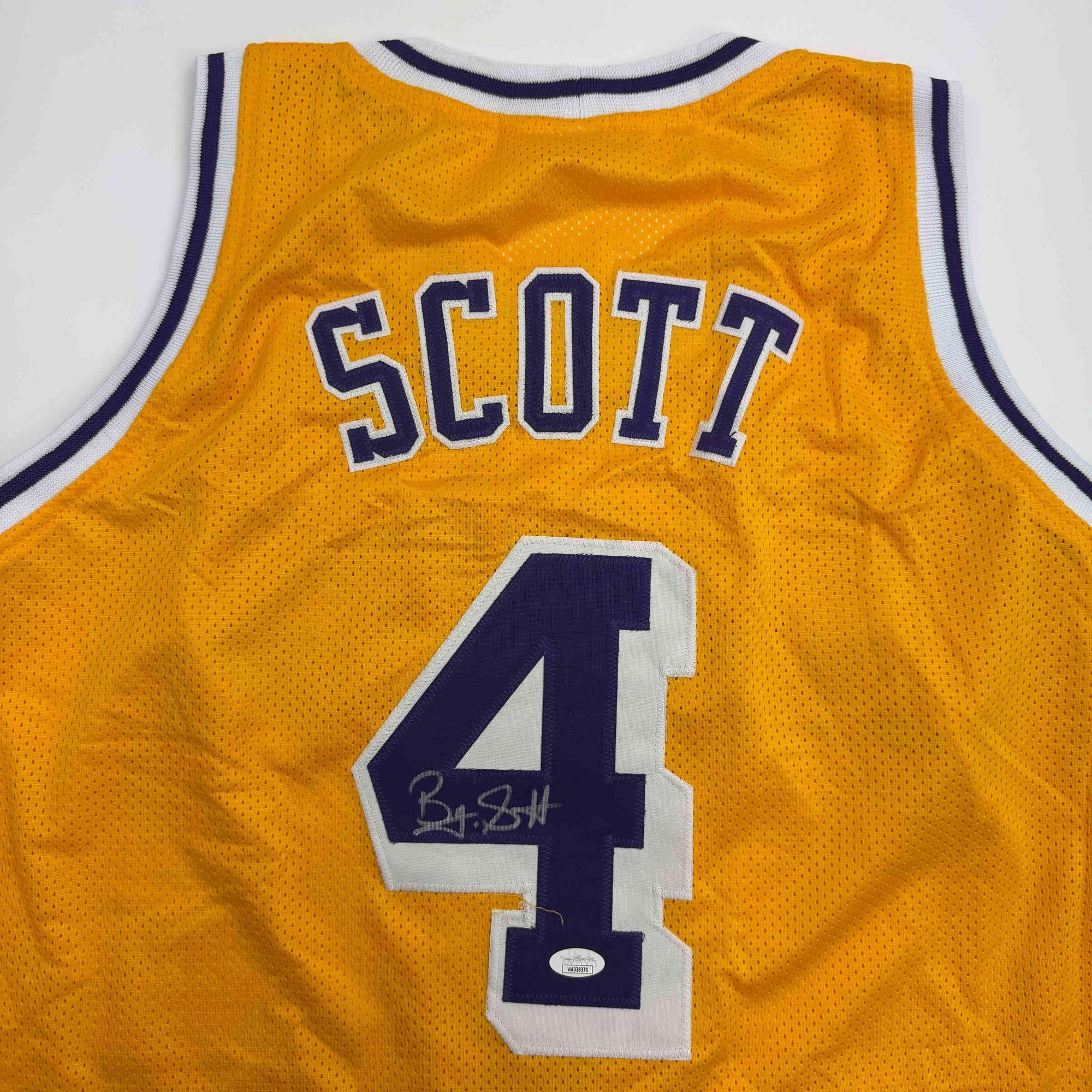 Autographed/Signed Byron Scott Los Angeles Yellow Basketball Jersey JSA COA