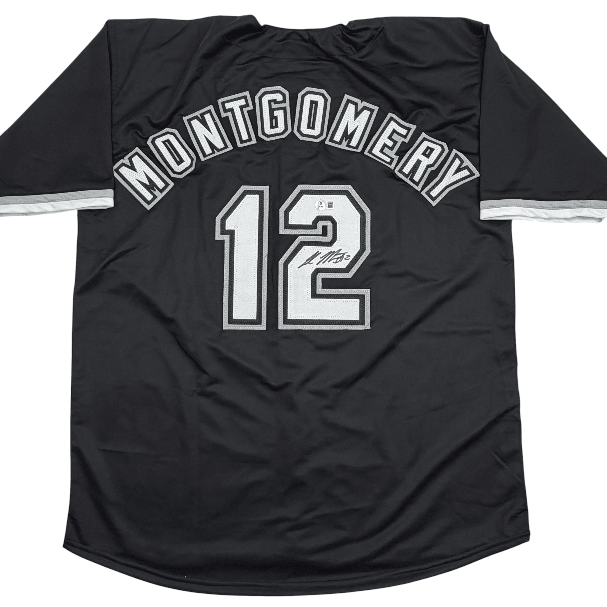 Autographed/Signed Colson Montgomery Chicago Black Baseball Jersey Beckett BAS COA