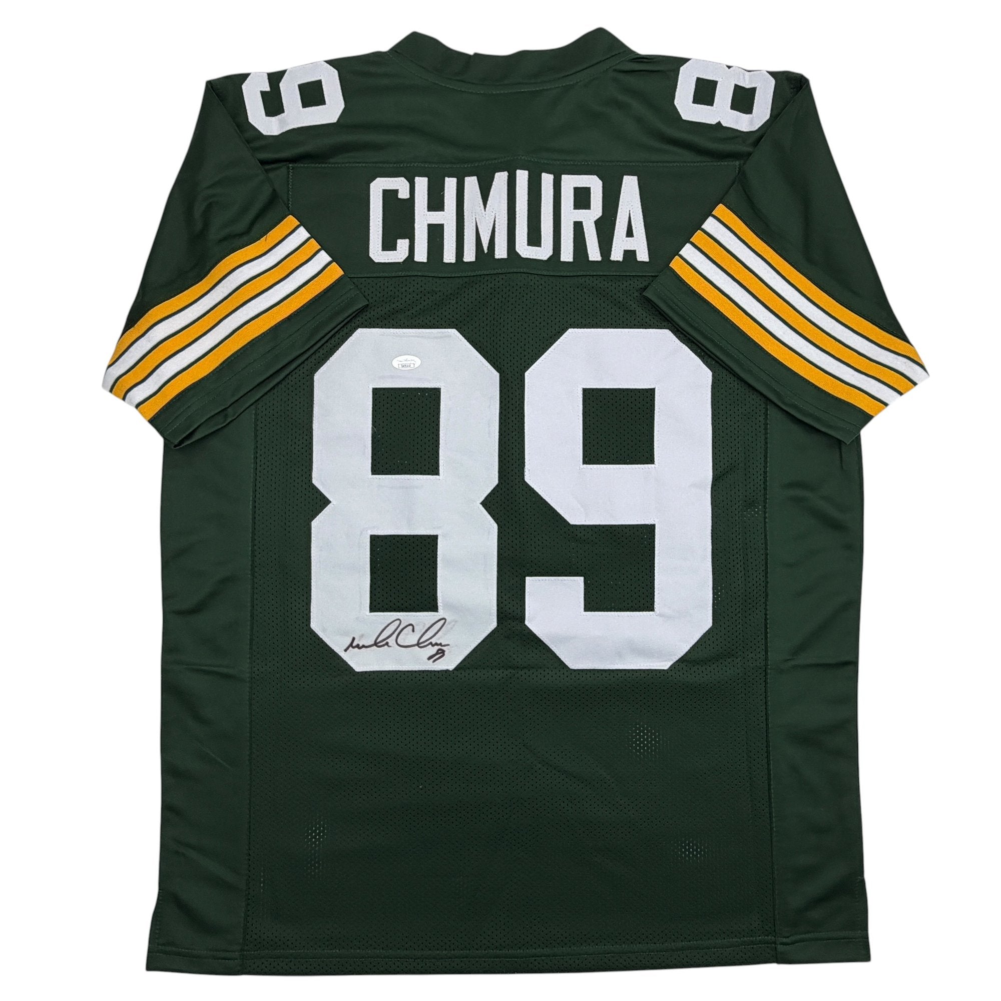 Autographed/Signed Mark Chmura Green Bay Green Football Jersey JSA COA