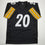 Autographed/Signed Kaleb Johnson Pittsburgh Black Football Jersey Beckett BAS COA