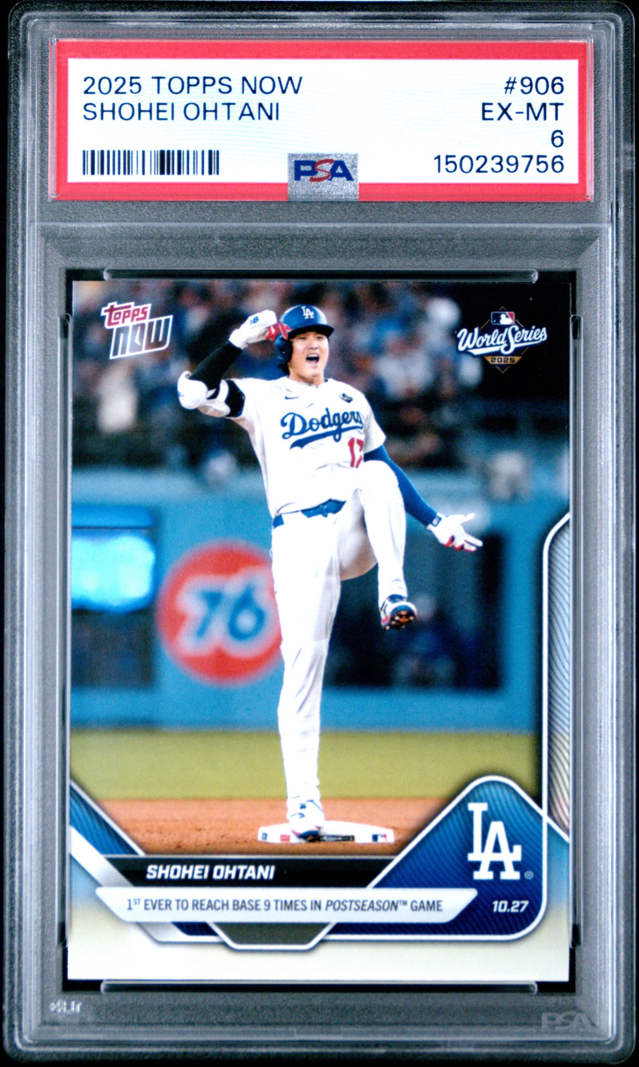 Graded 2025 Topps Now Shohei Ohtani #906 Baseball Card PSA 6 Excellent