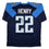Autographed/Signed Derrick Henry Tennessee Rookie Navy Blue Football Jersey Beckett BAS COA