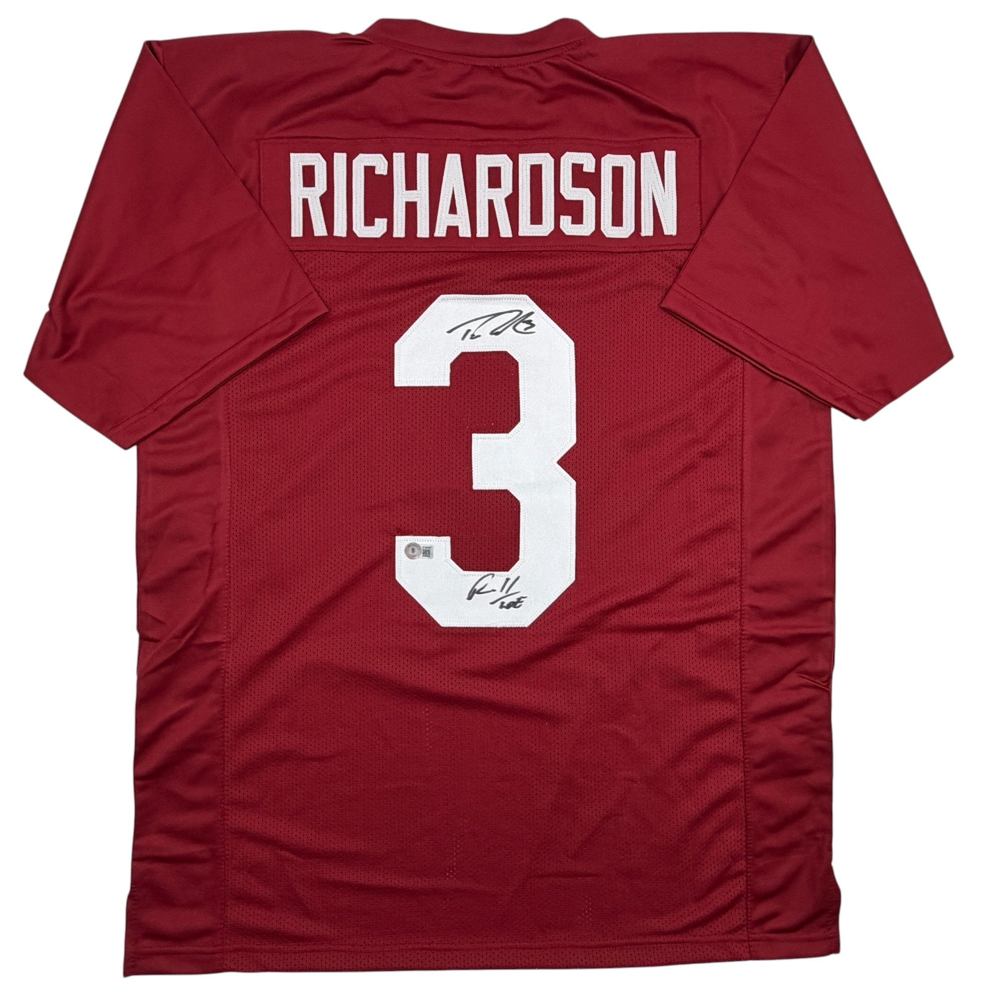 Autographed/Signed Trent Richardson Roll Tide Alabama Red College Football Jersey Beckett BAS COA