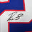 Autographed/Signed Devin Singletary New York Blue Retro Football Jersey Beckett BAS COA