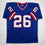 Autographed/Signed Devin Singletary New York Blue Retro Football Jersey Beckett BAS COA