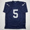 Autographed/Signed Terry Hanratty Notre Dame Blue College Football Jersey JSA COA