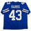 Autographed/Signed Cliff Harris Dallas Blue Football Jersey PSA/DNA COA