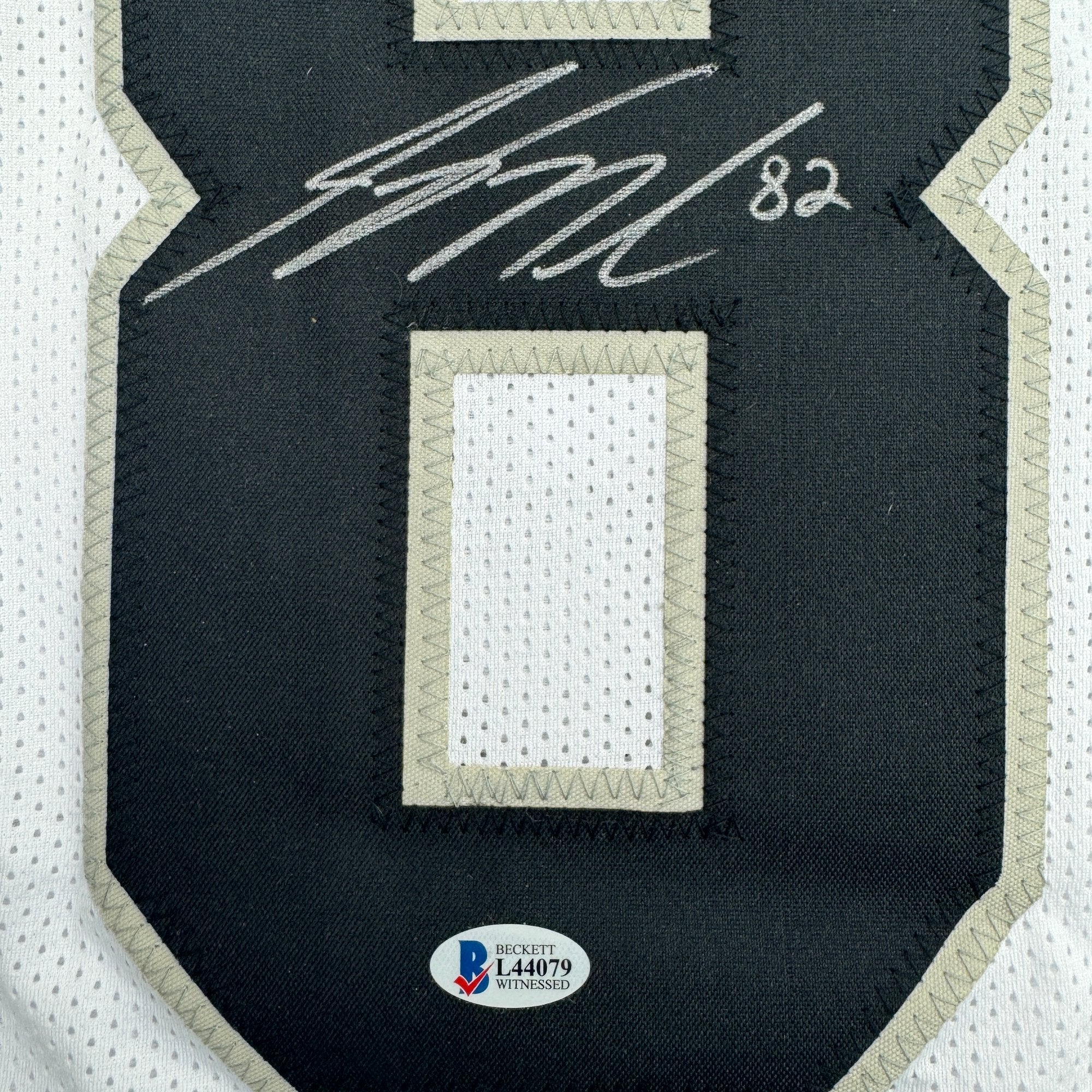 Autographed/Signed Jordy Nelson Oakland Las Vegas White Football Jersey Beckett BAS COA