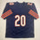 Autographed/Signed Mark Carrier "90 DROY" Chicago Blue Football Jersey JSA COA