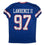 Autographed/Signed Dexter Lawrence II New York Blue Retro Pro Cut Football Jersey Beckett BAS COA