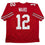 Autographed/Signed Denzel Ward Ohio State Red College Football Jersey Beckett BAS COA