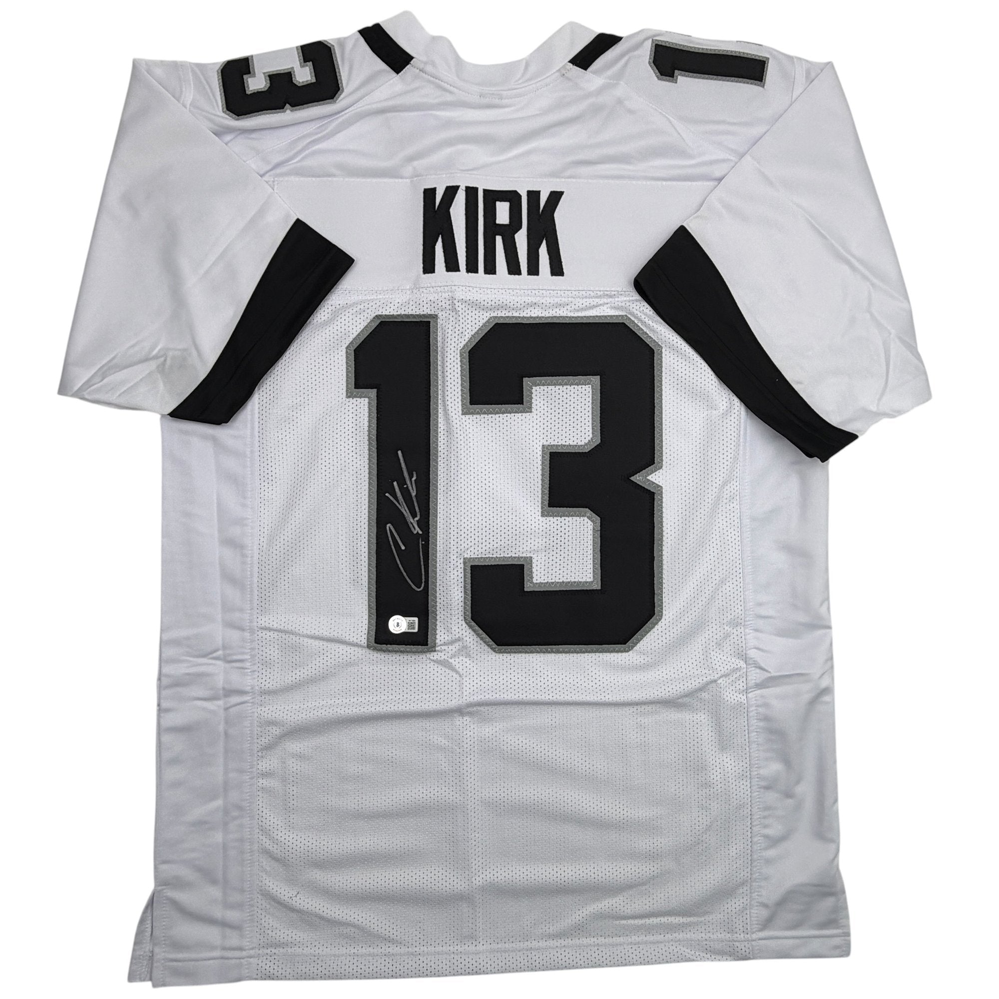 Autographed/Signed Christian Kirk Jacksonville White Football Jersey Beckett BAS COA