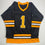 Autographed/Signed Rejean Lemelin Boston Black Hockey Jersey Beckett BAS COA
