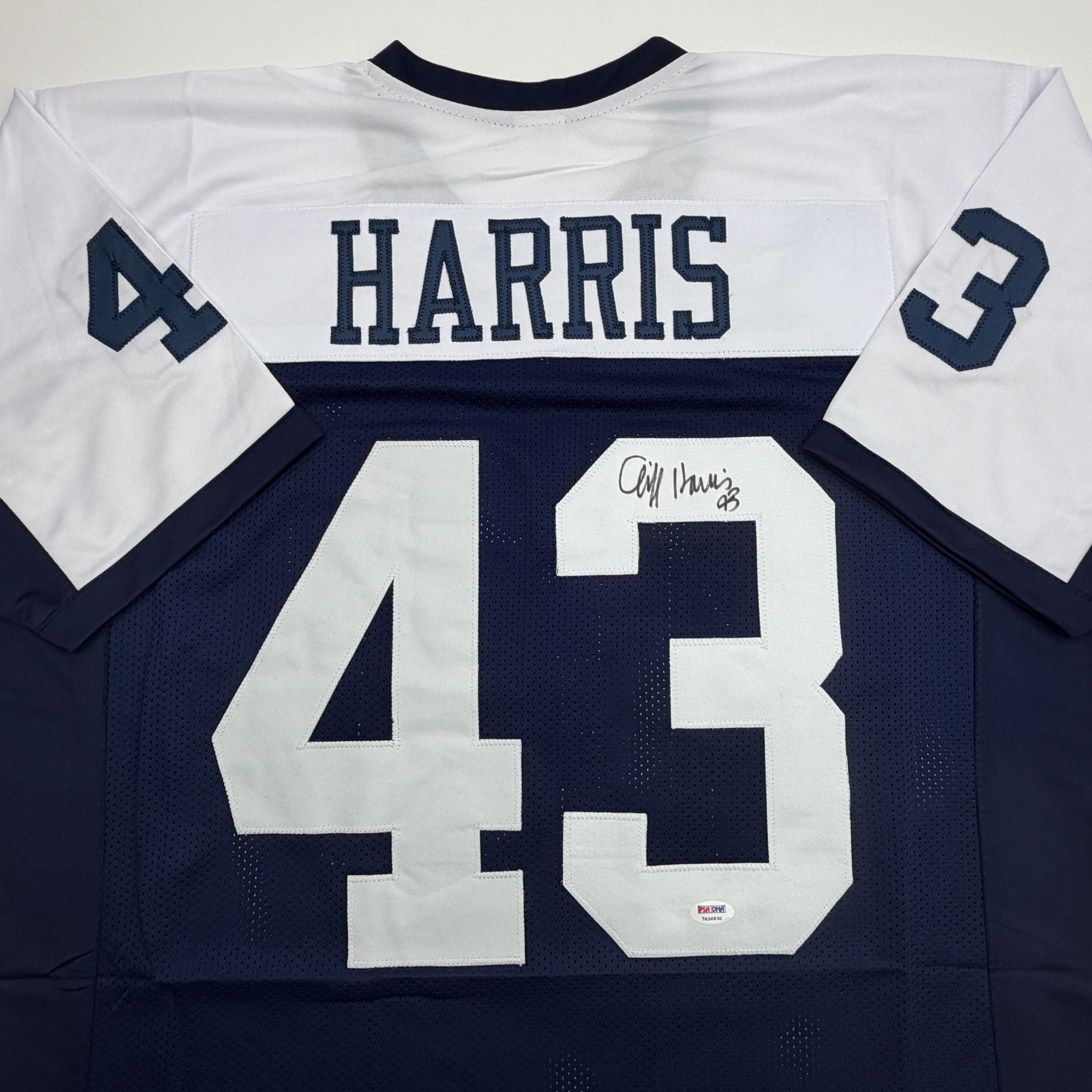 Autographed/Signed Cliff Harris Dallas Thanksgiving Day Football Jersey PSA/DNA COA