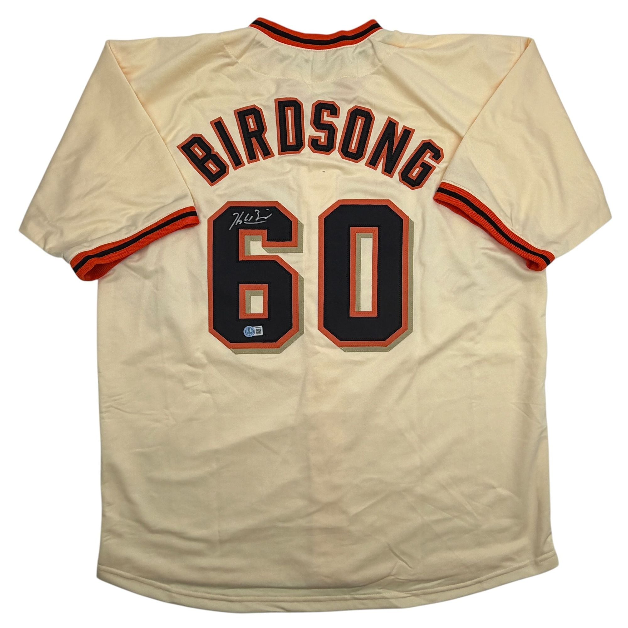 Autographed/Signed Hayden Birdsong San Francisco Cream Baseball Jersey Beckett BAS COA