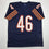 Autographed/Signed Doug Plank Chicago Blue Football Jersey JSA COA
