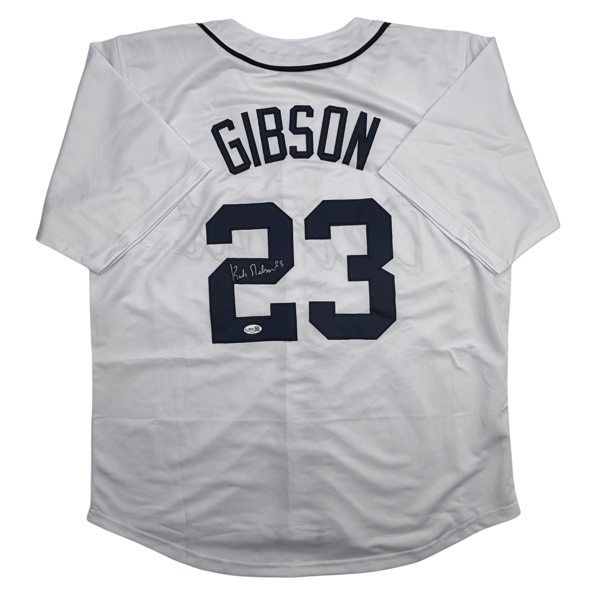 Autographed/Signed Kirk Gibson Detroit White Baseball Jersey JSA COA