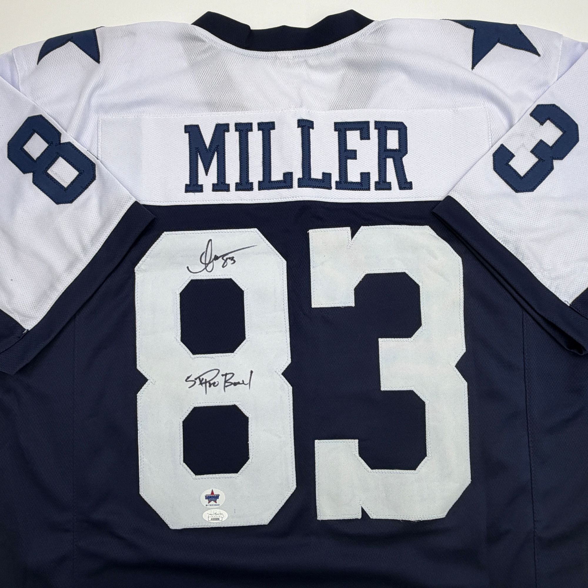Autographed/Signed Anthony Miller Dallas Thanksgiving Day Football Jersey JSA COA
