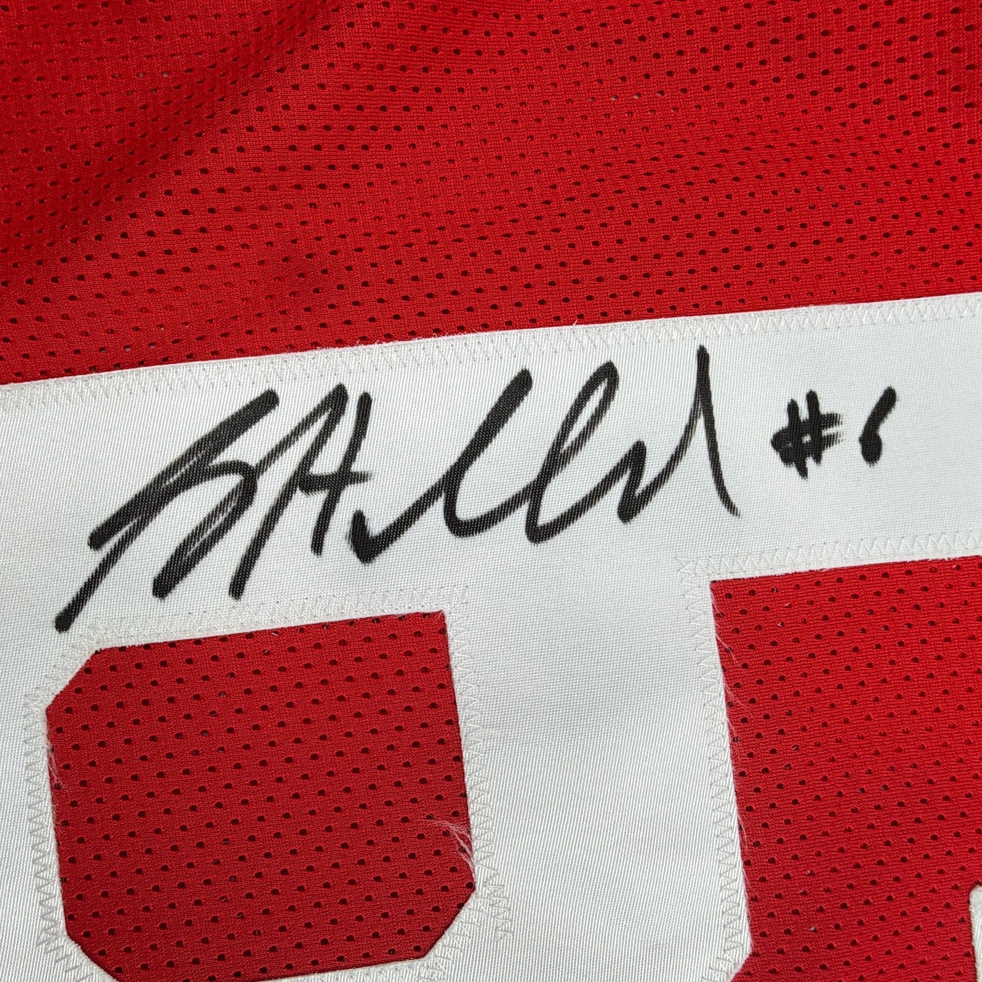 Autographed/Signed Sam Hubbard Ohio State Red College Football Jersey JSA COA