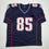 Autographed/Signed Jermaine Wiggins SB 36 Champs New England Blue Football Jersey JSA COA