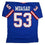 Autographed/Signed Darius Muasau New York Blue Retro Football Jersey JSA COA