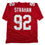 Autographed/Signed Michael Strahan New York Red Football Jersey Beckett BAS COA