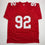 Autographed/Signed Michael Strahan New York Red Football Jersey Beckett BAS COA