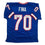 Autographed/Signed John Fina Buffalo Blue Football Jersey JSA COA