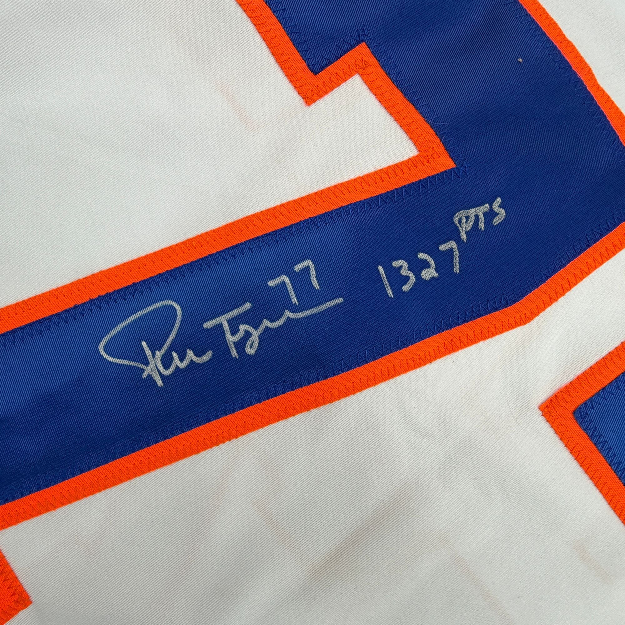 Autographed/Signed Pierre Turgeon New York White Hockey Jersey JSA COA