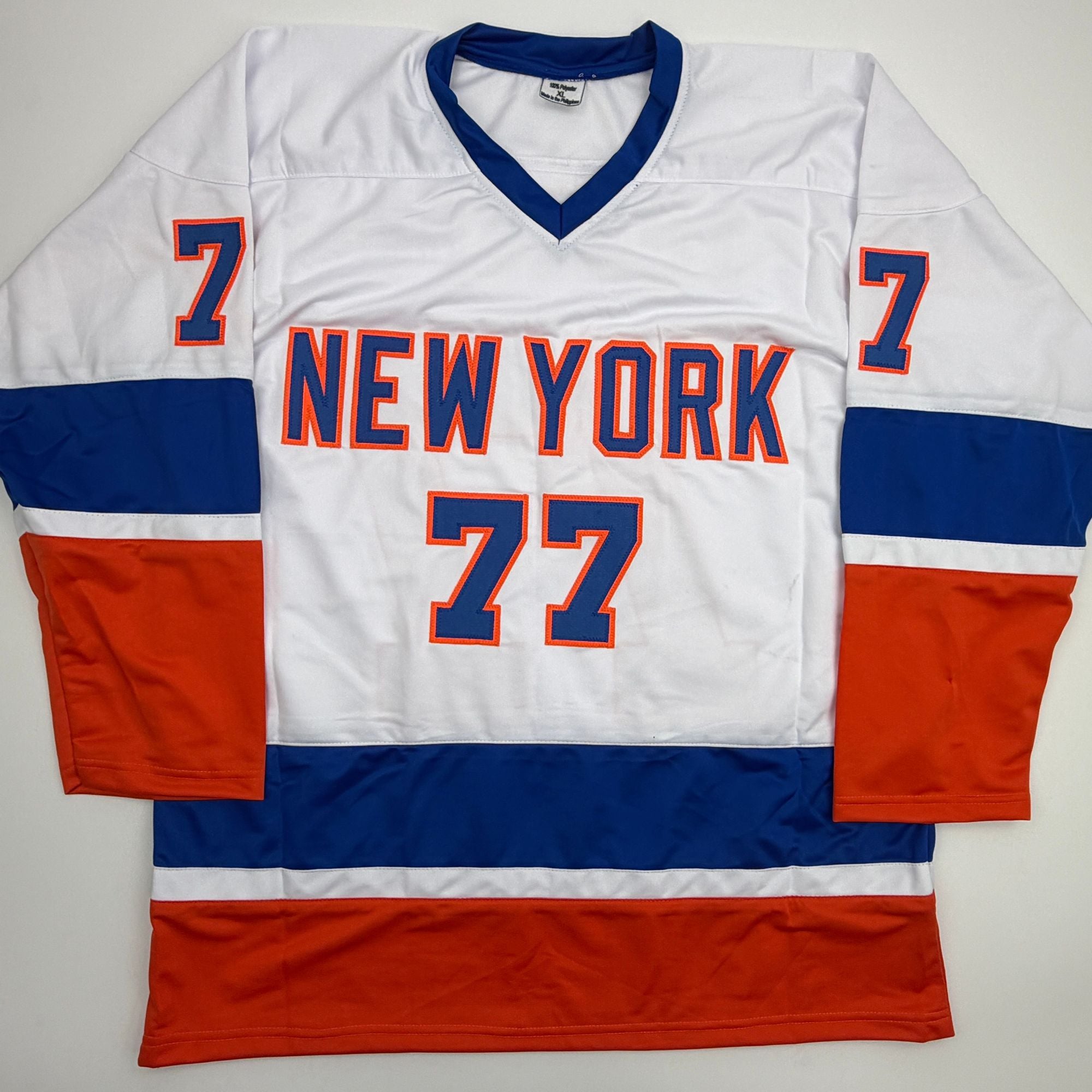 Autographed/Signed Pierre Turgeon New York White Hockey Jersey JSA COA