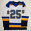 Autographed/Signed Jordan Kyrou St. Louis White Hockey Jersey Beckett BAS COA